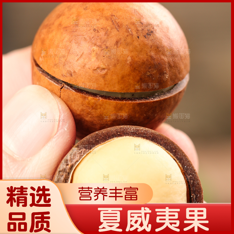手拿夏威夷果