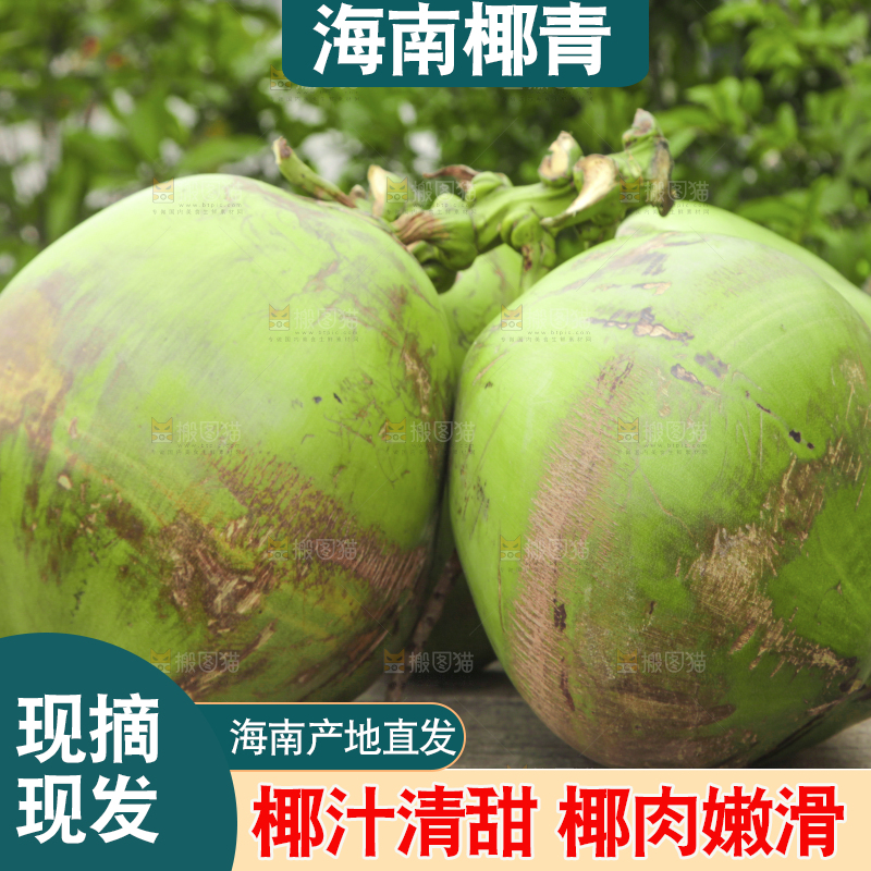 木底上放着大椰青