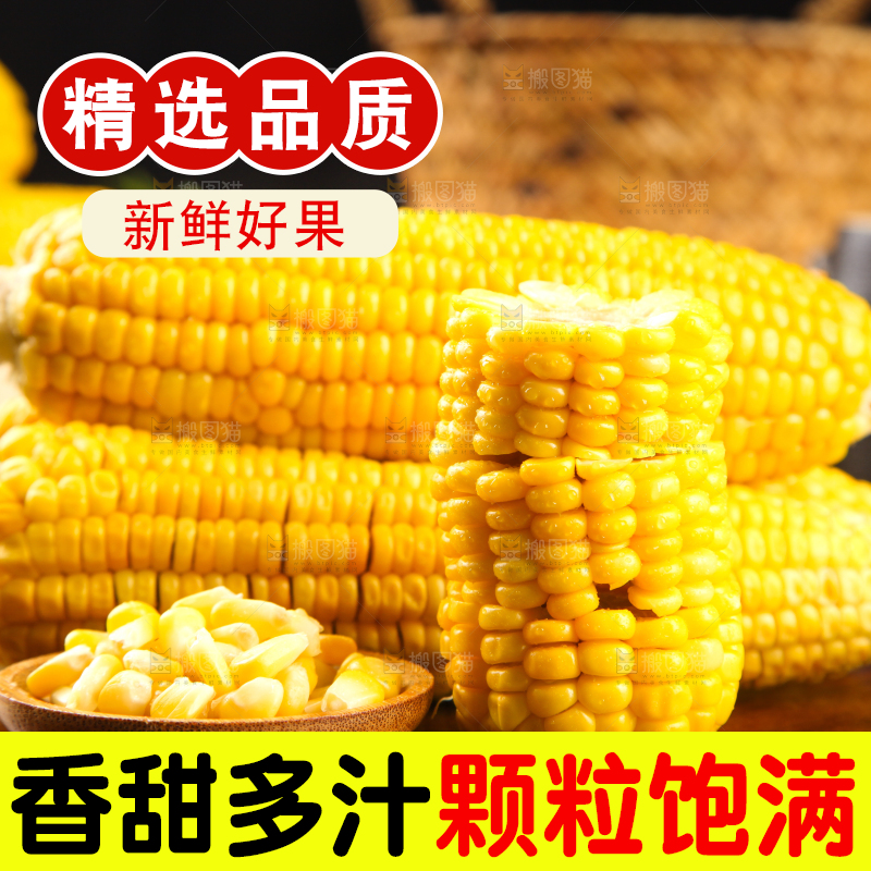 木板上的东北玉米