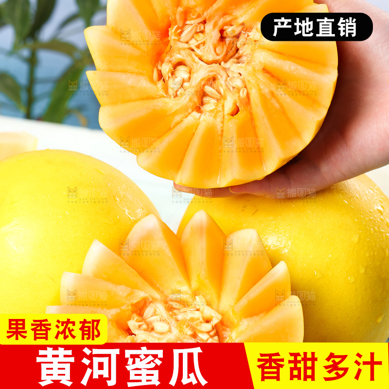 手拿切开的哈密瓜