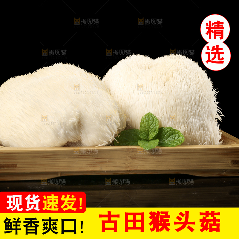 盘子里装着新鲜猴头菇