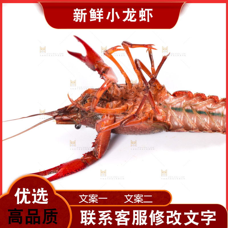 白底上放着潜江小龙虾