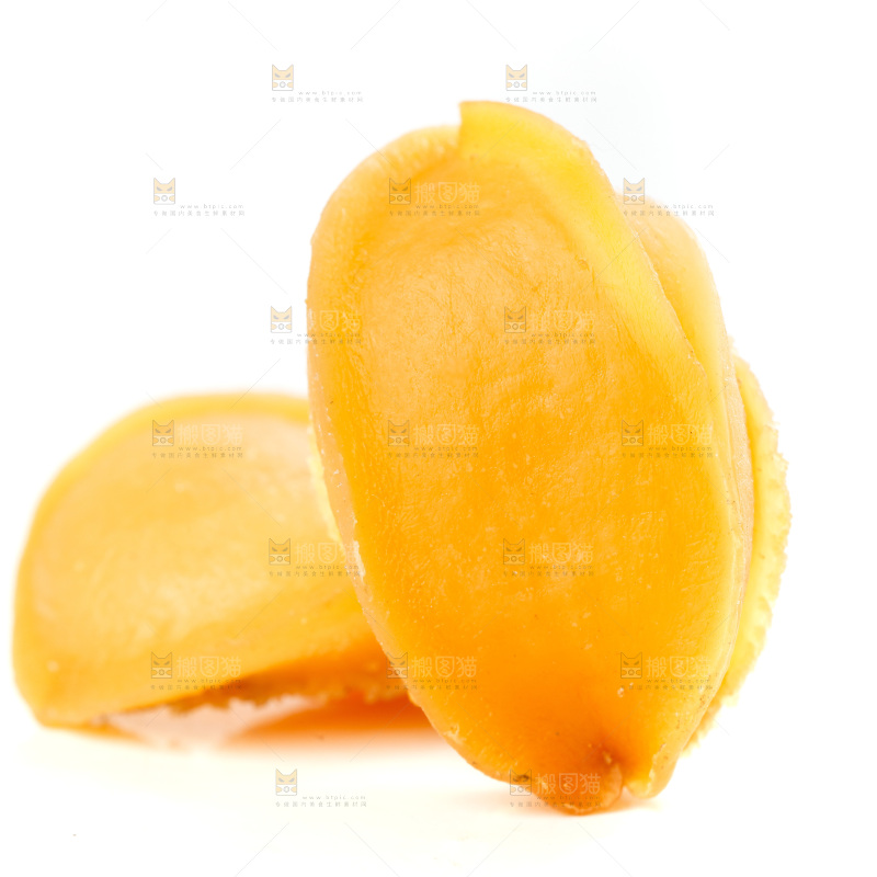 白底上的黄金鲍鱼干