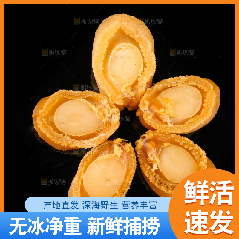 干鲍鱼放在黑底上