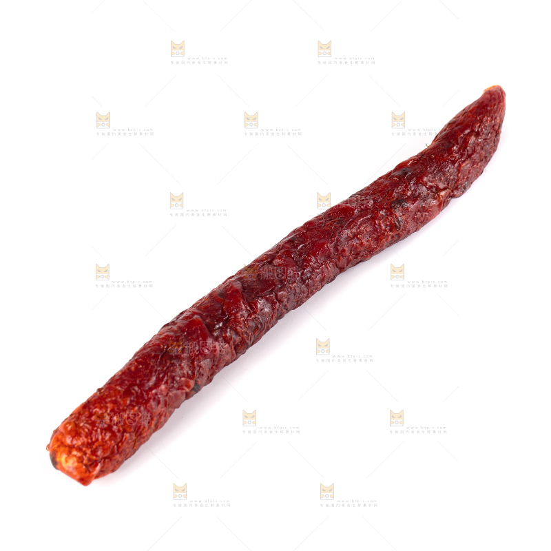 白底上放着熏腊肠