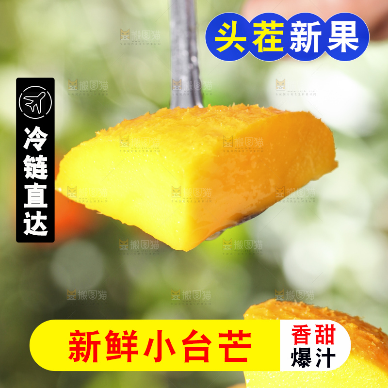 勺子里的小台芒果肉