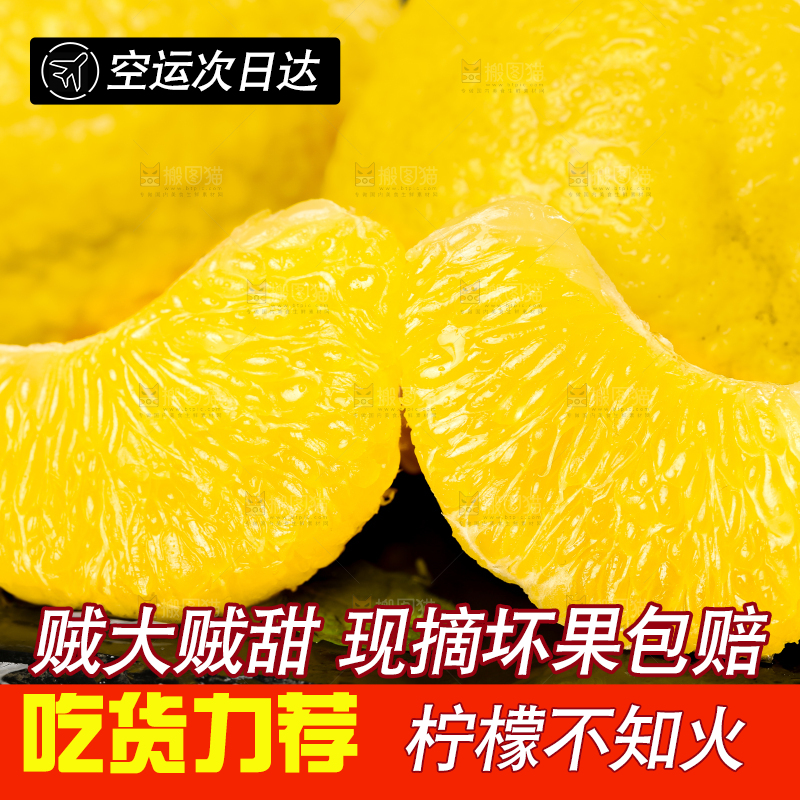 黑石板上放着四川柠檬不知火