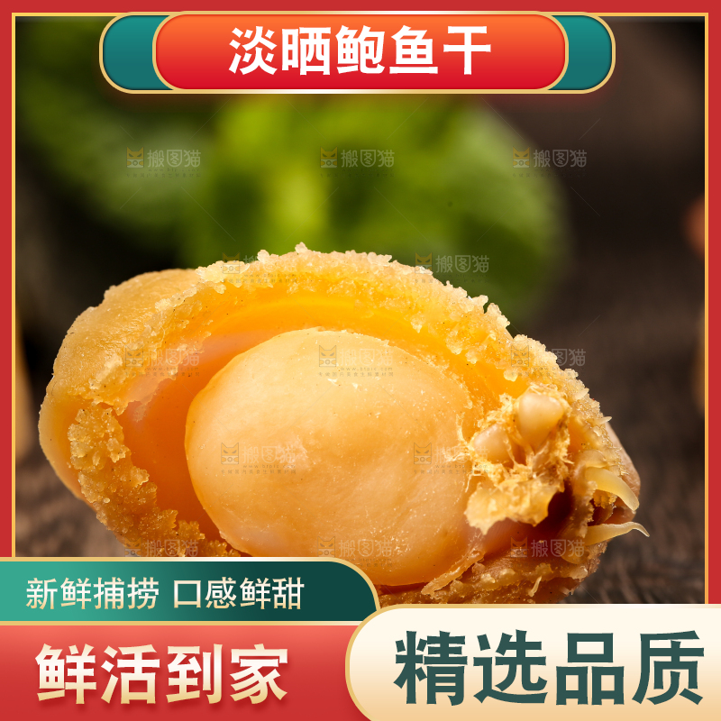 木底上的北海鲍鱼干