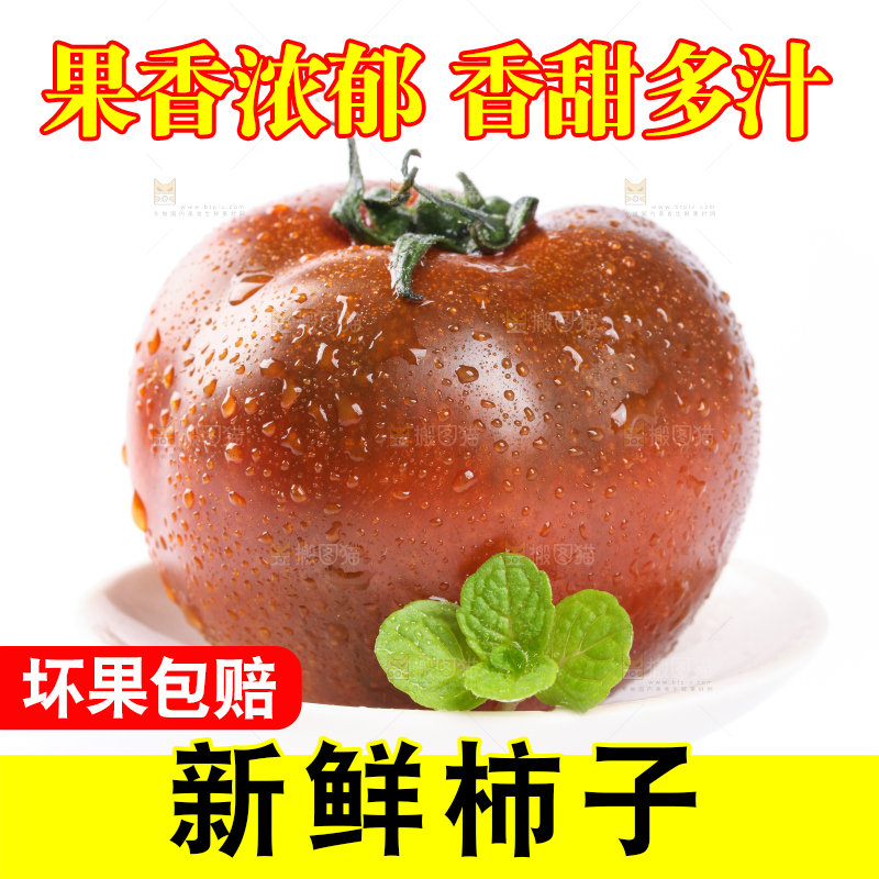 白底上的草莓柿子