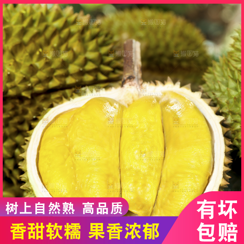 草地上摆放着甲仑榴莲