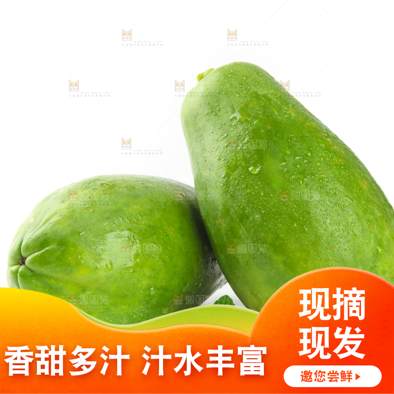 白底上的青木瓜