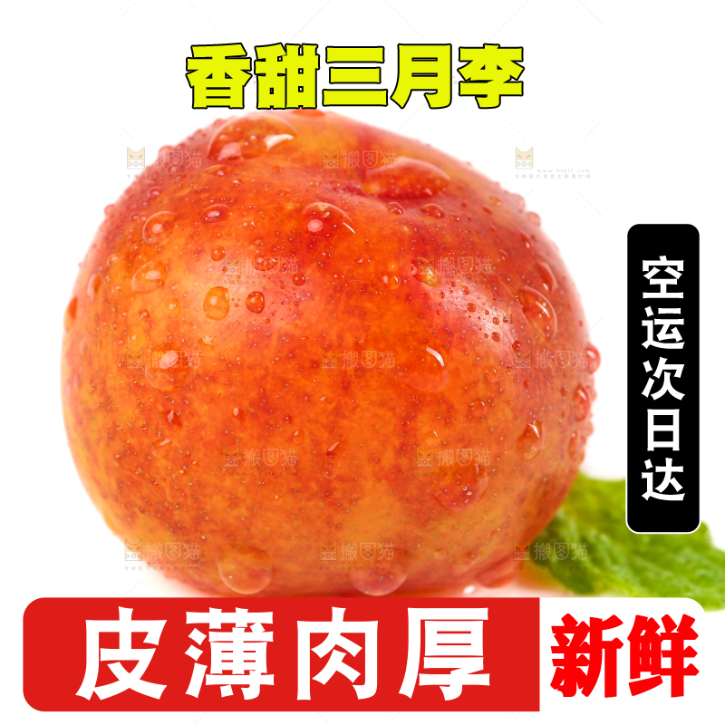 白底上放着三月李子