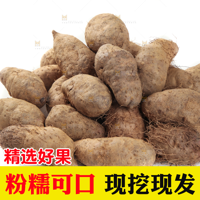 白底上堆着一堆高州毛薯