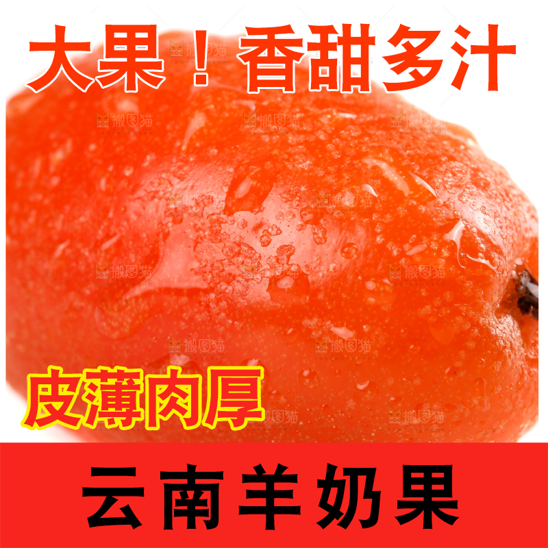 白底上放着新鲜羊奶果