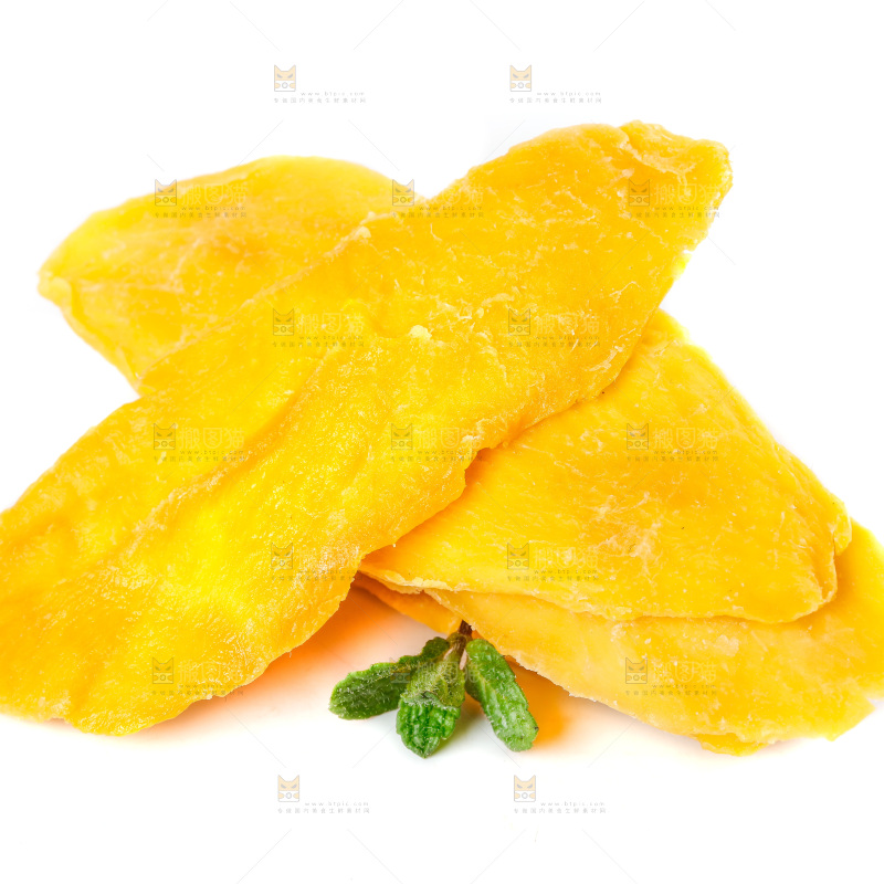 白底上的芒果干切片