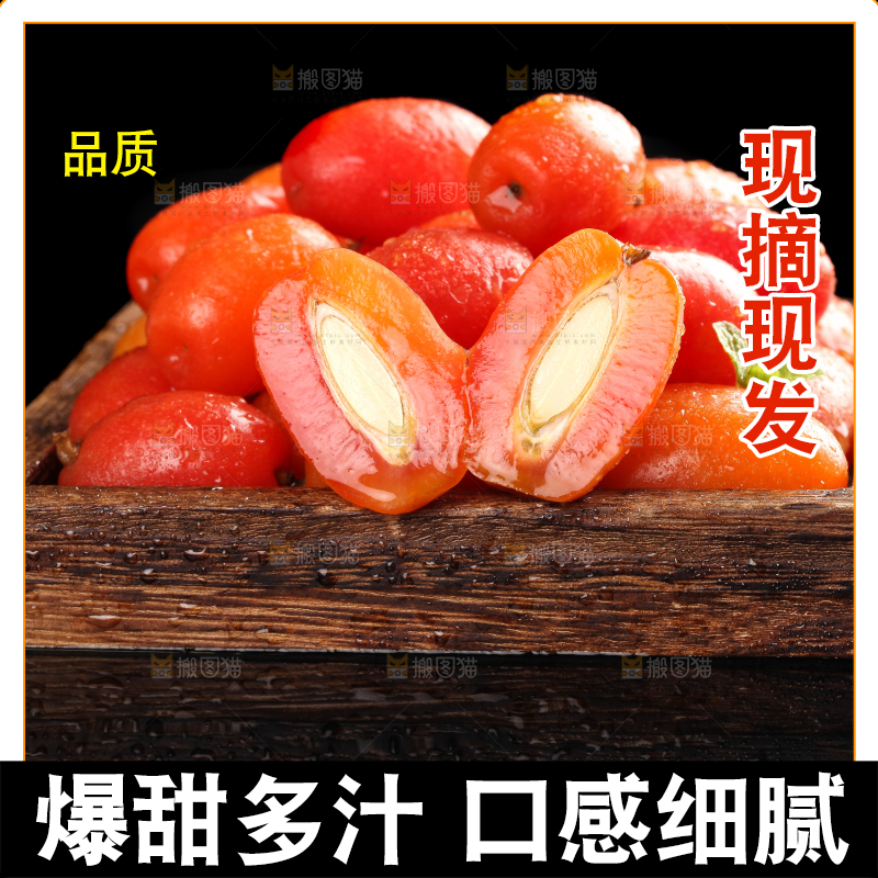一盘野生羊奶果放在黑底上