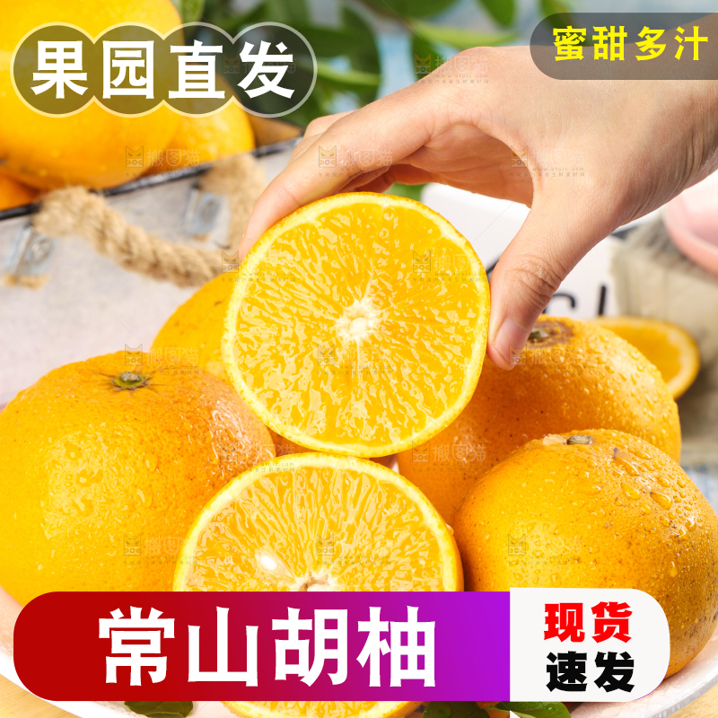 手里拿着新鲜胡柚