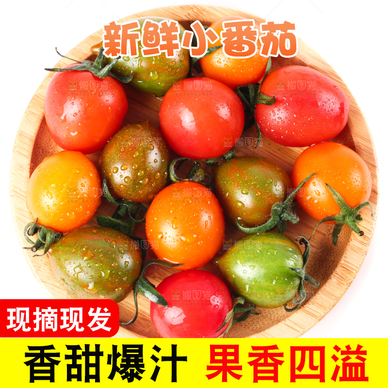 白底上放着一盘混合圣女果