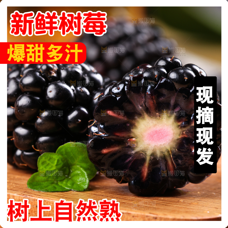 木底上的黑树莓
