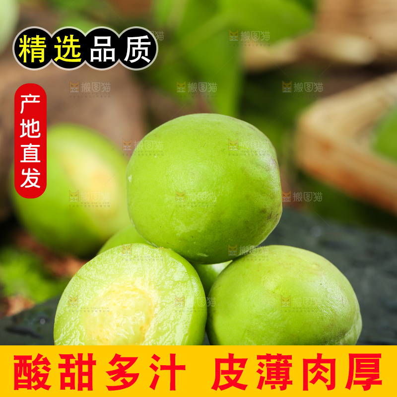 黑石板上放着野生青梅果