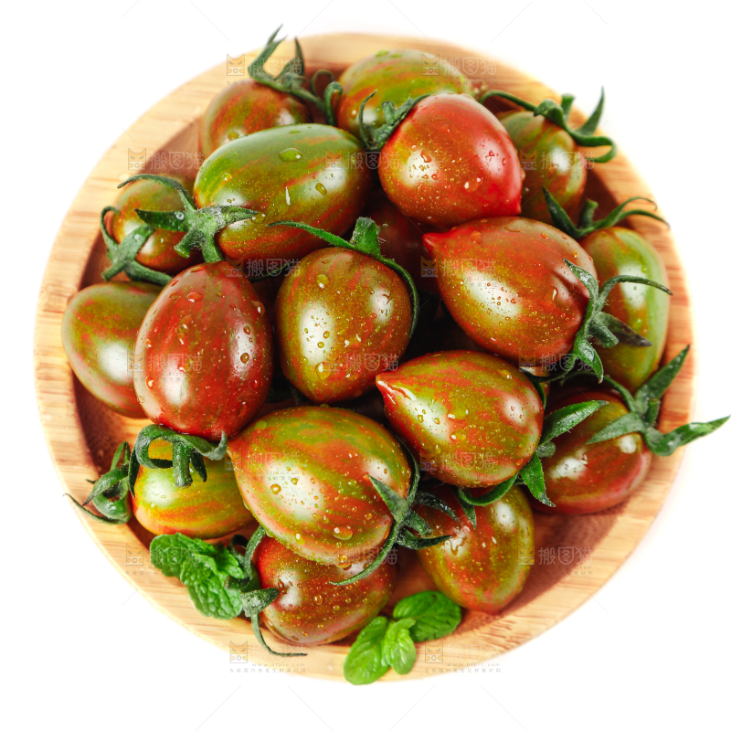 白底上的迷彩圣女果