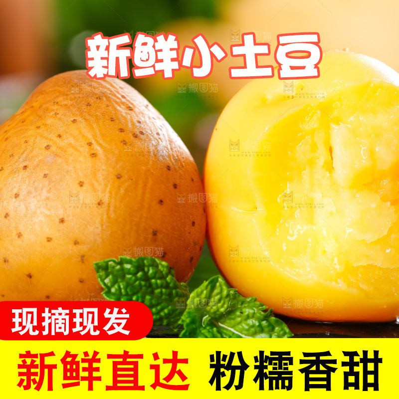 黑石板上的黄心小土豆