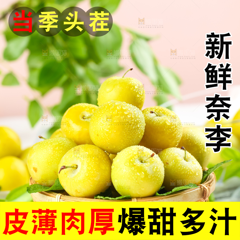 篮子里装着九峰山黄金奈李