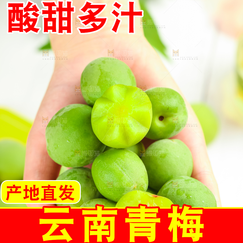 手上拿着新鲜青梅
