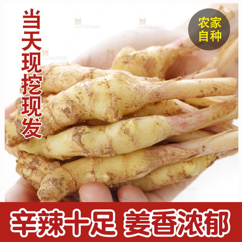 手里捧着一篮子新鲜生姜