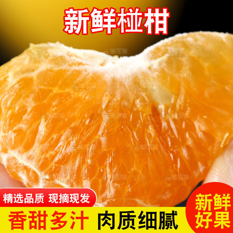 手里拿着椪柑橘