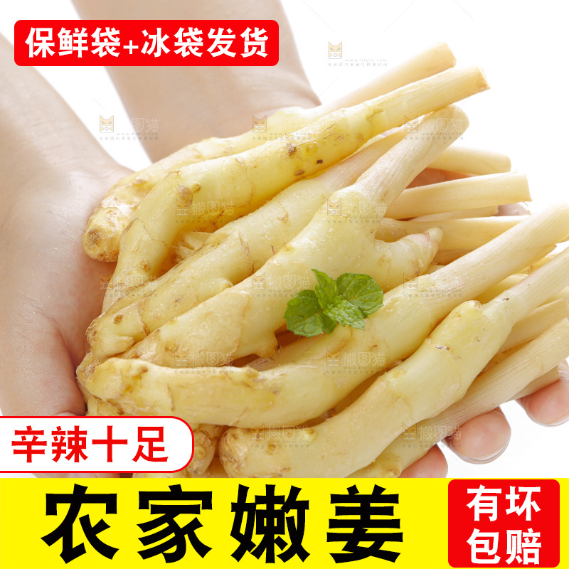 手里捧着一篮子新鲜生姜