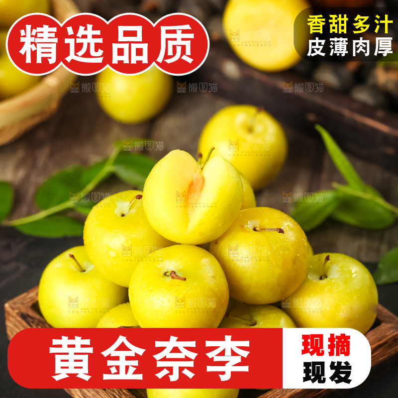 黑石板上放着九峰山黄金奈李