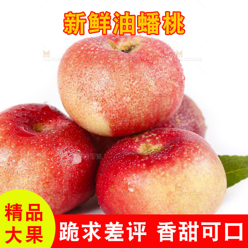 白底上的纽扣油蟠桃