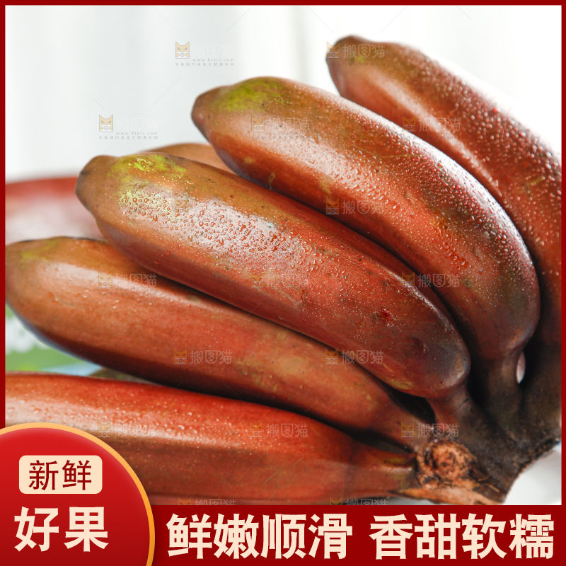 蓝底上摆放着红皮美人蕉