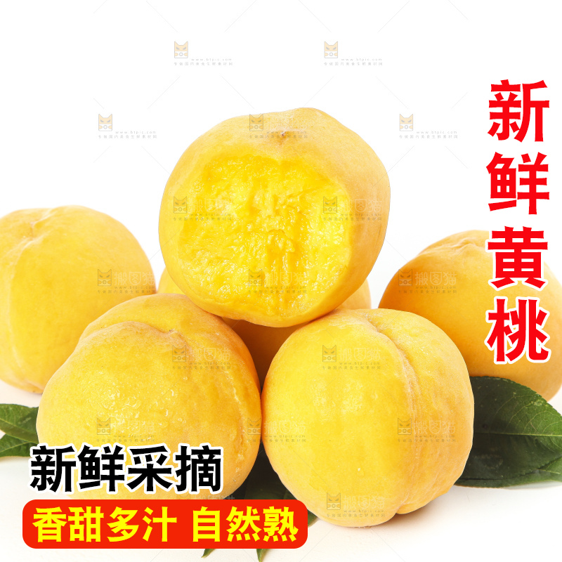 白底上的黄肉桃