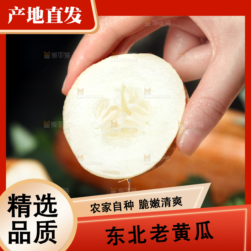 手里拿着新鲜老黄瓜