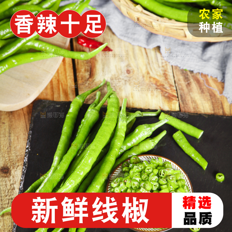 石板上放着青线椒