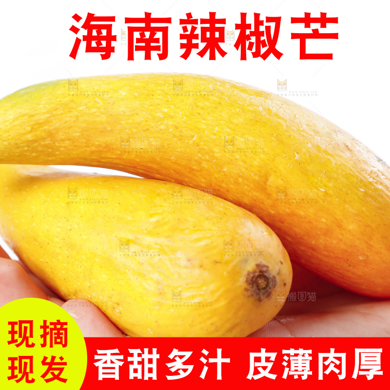 手里拿着新鲜芒果