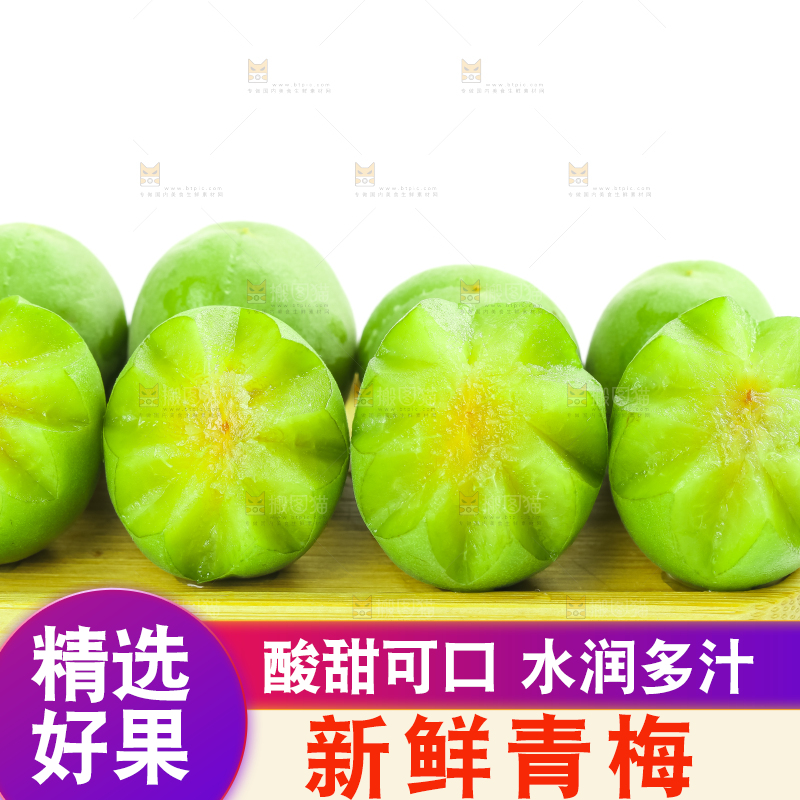白底上的诏安青梅