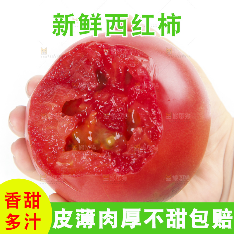 手上拿着沙瓤西红柿
