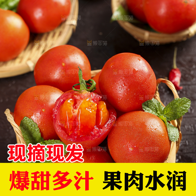 深底上的沙瓤西红柿