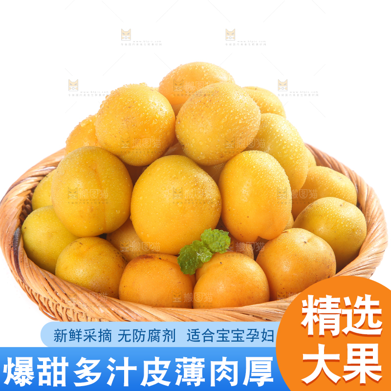 篮子里装着杏子