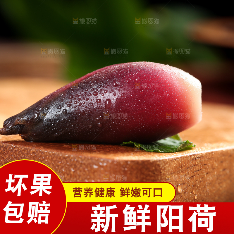 木底上摆放着阳荷姜