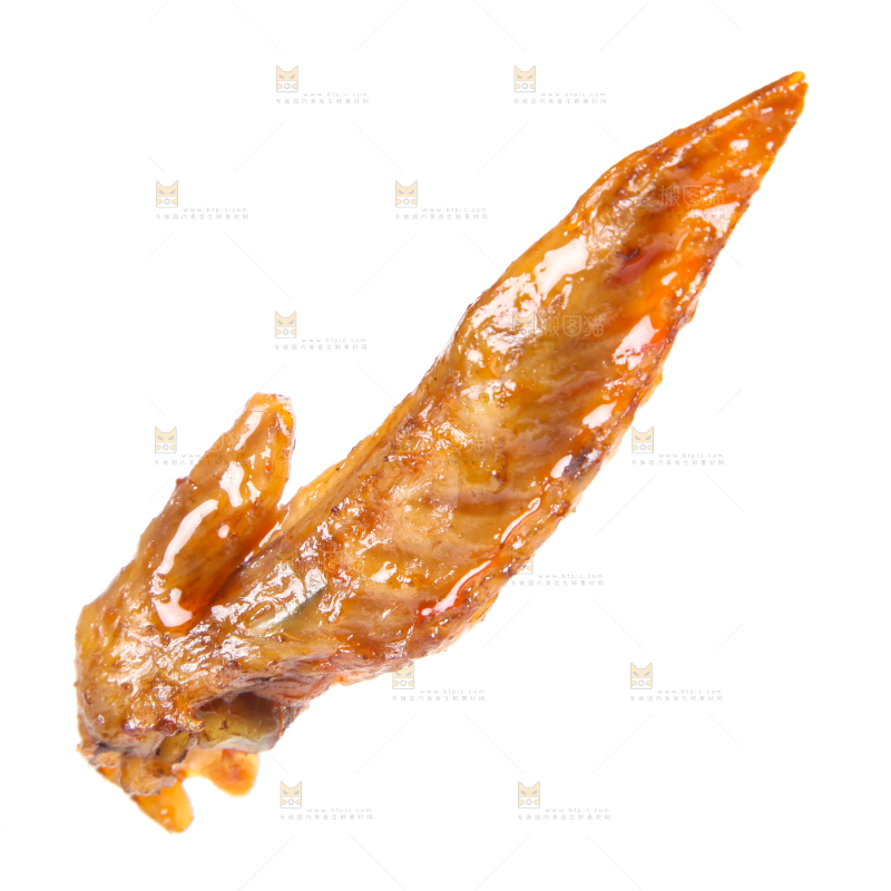 白底上的卤鸡翅尖
