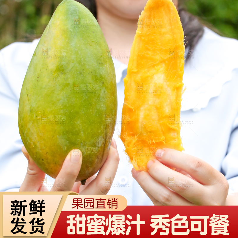 手里拿着大青芒