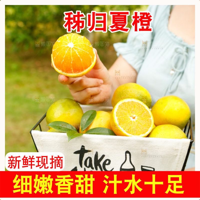 手里拿着橙子