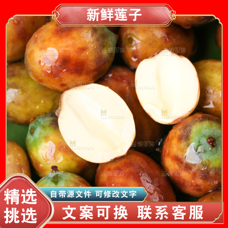 荷叶上摆放着莲蓬子