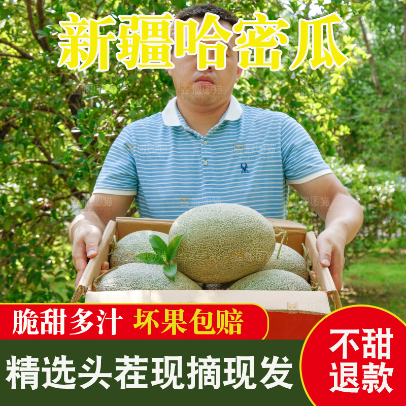 手里提着一箱网纹瓜