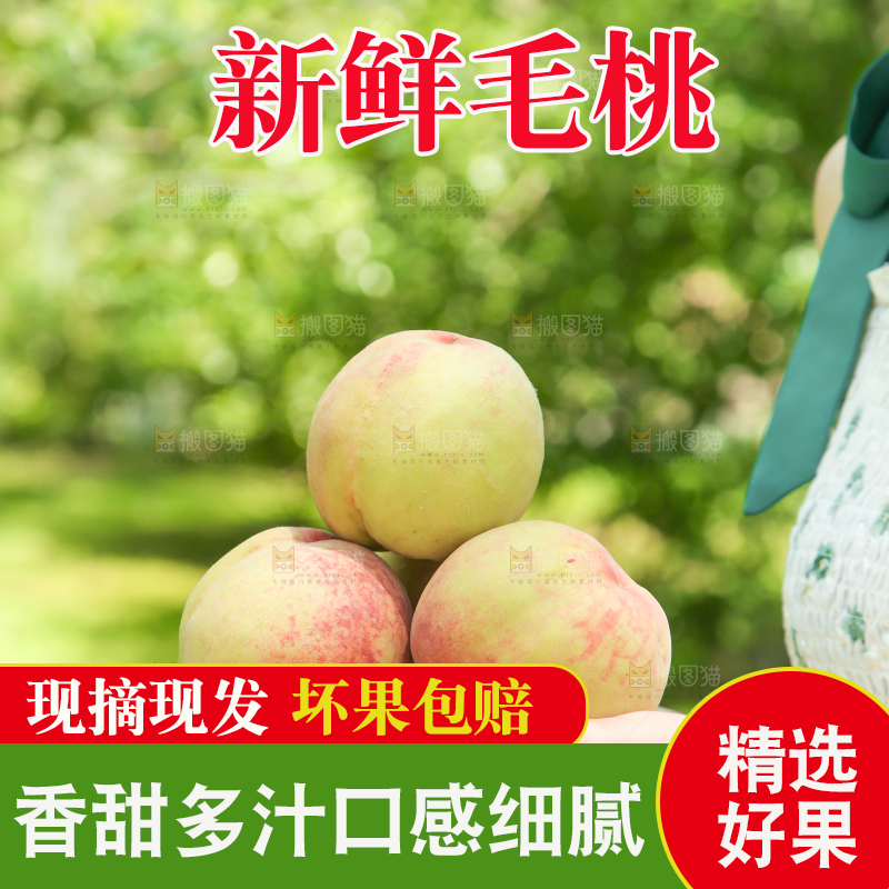手里拿着毛桃