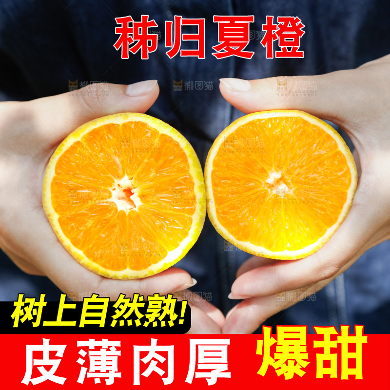 手里拿着新鲜夏橙